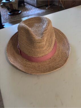 Helen Kaminski Straw Fedora with Rose Band